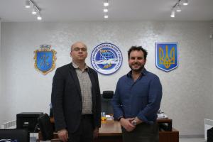 Professor Serhii Matiukh, Rector of Khmelnytskyi National University meets Professor Christian Dunn 