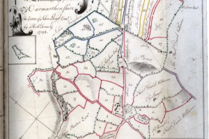 Map o blwyf Llanarthne