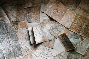 Pile of old maps