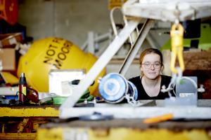 student in marine lab