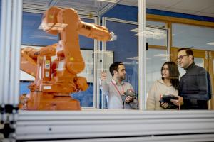 group of three in lab