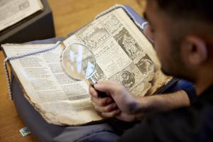Book and microscope