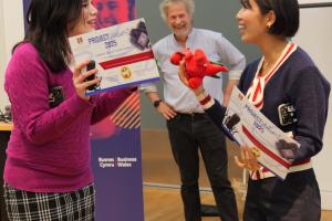 to Jasmine Cochrane and Suzuka Mori of GLOBTROTTERSBANGOR, winners of Project Vodcast 2025