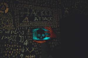 Computer image with skull