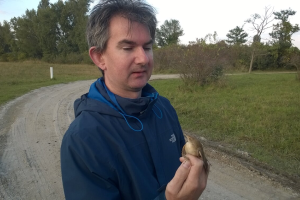 Richard holding a bird