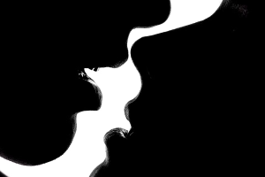 Silhouette of man and woman 