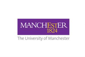 Manchester university Logo in purple and yellow