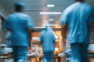 Blurred photo of a hospital ward