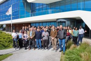 Photograph of companies, staff and students at M-SParc after their industrial project presentations