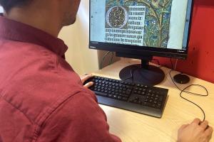 Student using a digital resource