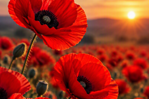AI picture of red poppies