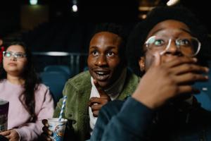 Students watching a film in Pontio Cinema