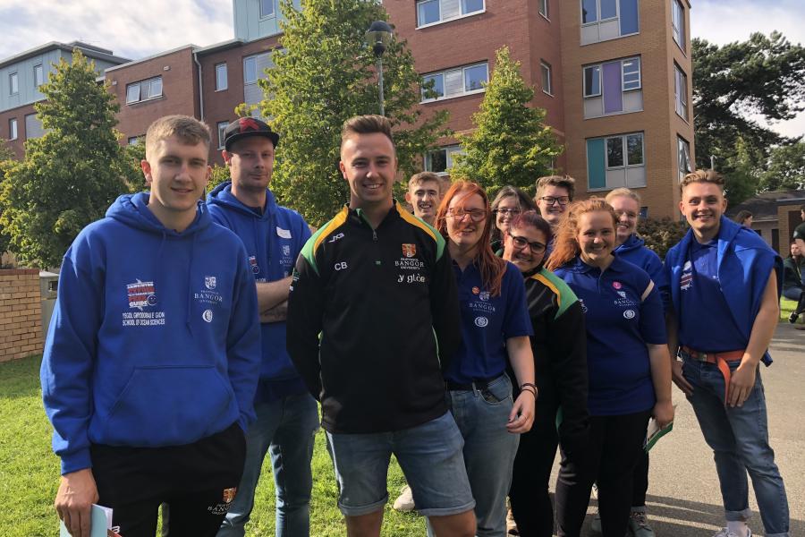 Peer Guides during moving-in weekend at the Ffriddoedd Student Village