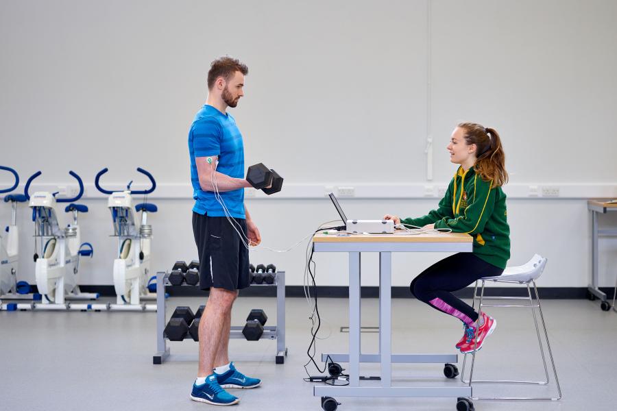 Students working in Sport and Exercise Science Lab