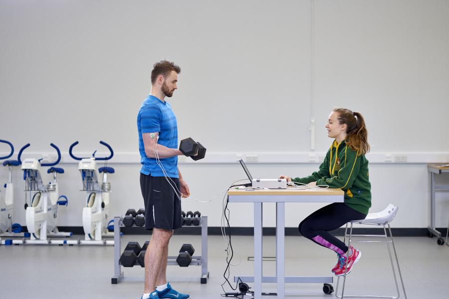 Sport Science study on person undertaking exercise