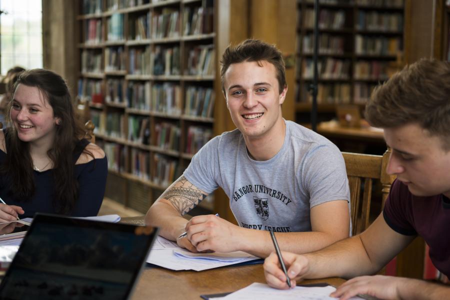 Students in the Welsh Library