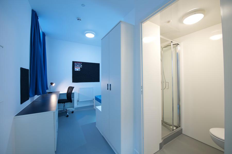 Inside an en-suite flat at St Mary's Student Village