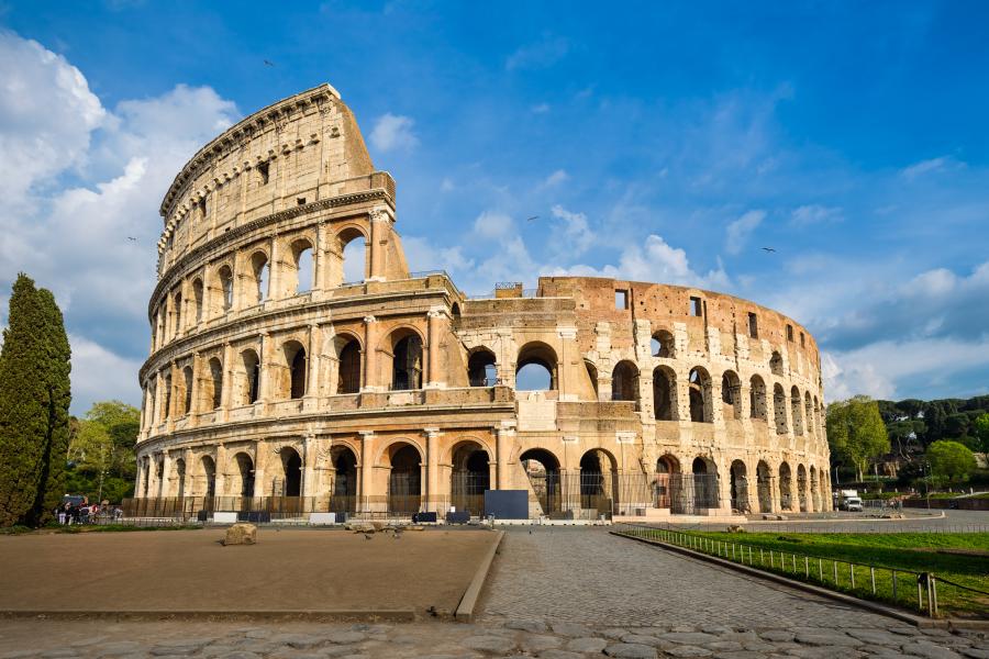 Colosseum in Rome, Italy on a sunny day