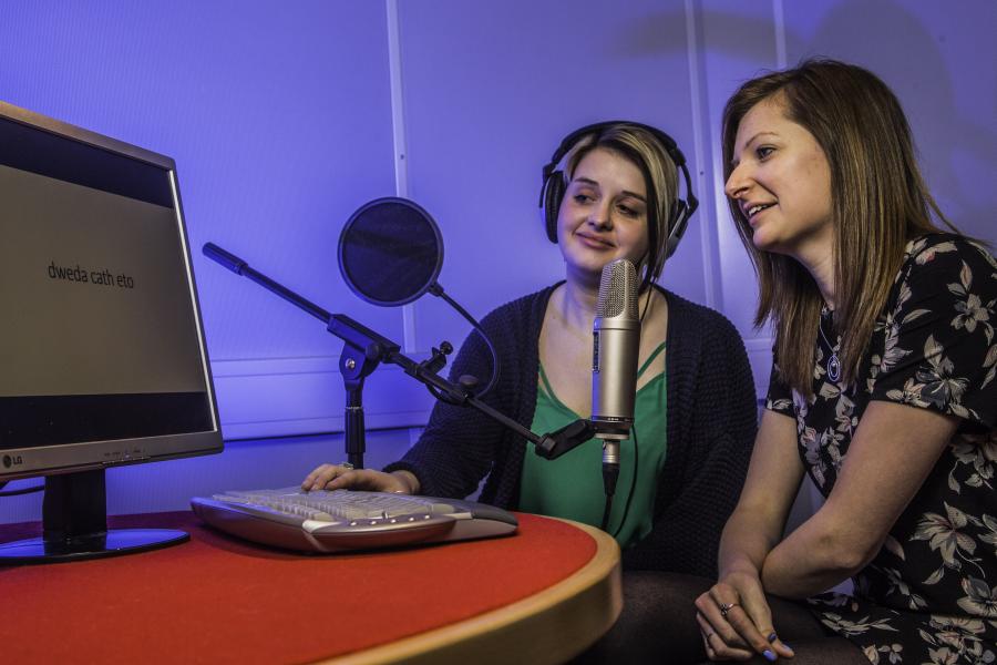 Students conducting a study