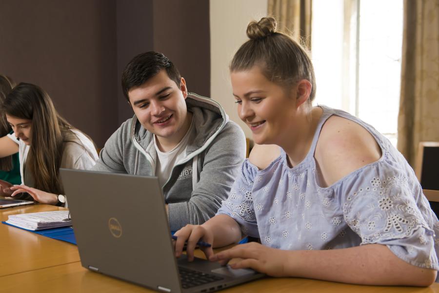 Students working during a seminar