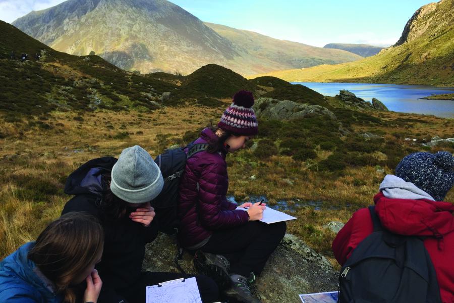 Students mapping at Cwm Idwal, Snowdonia 