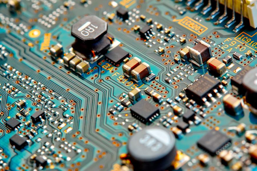 Electronic circuit board close up