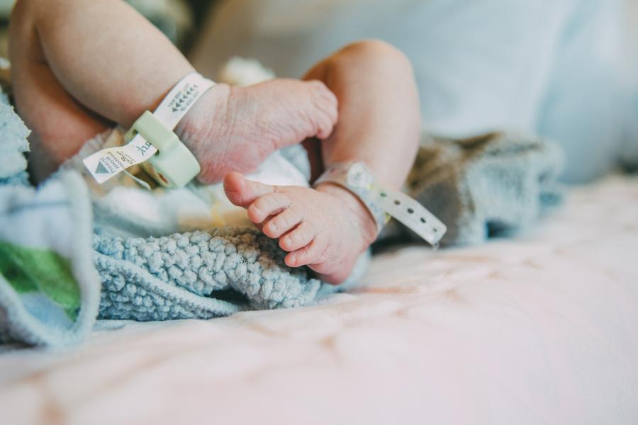 Newborn baby feet