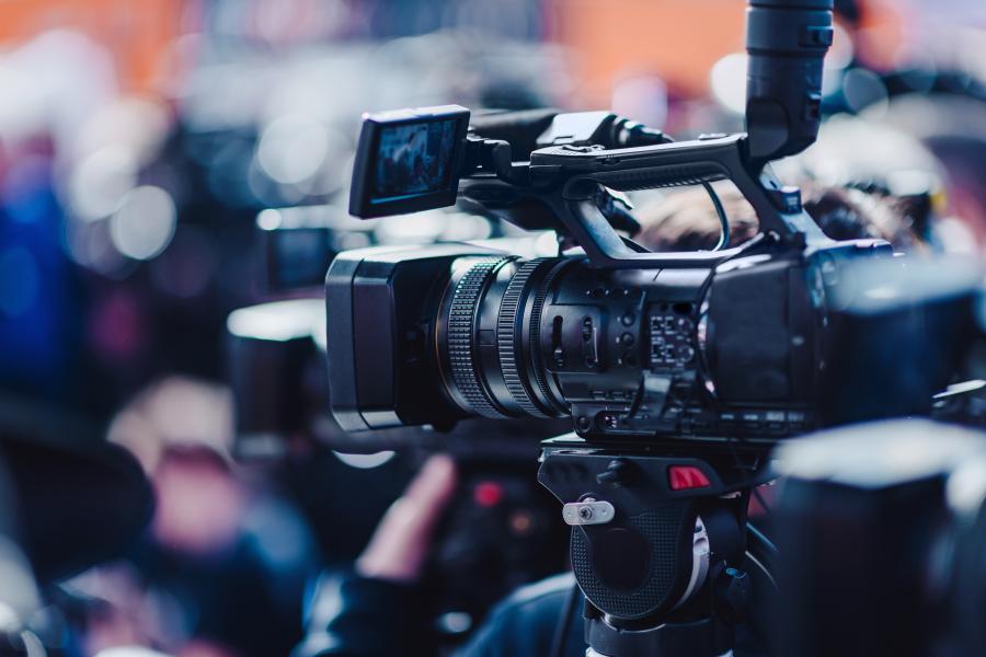 Camera at a press conference