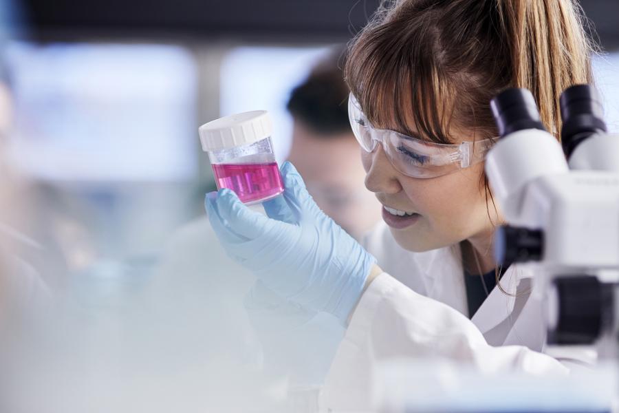 Students in the lab conducting class tests