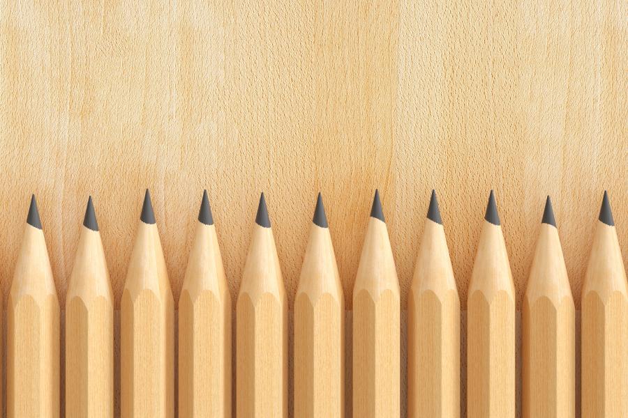 A row of pencils