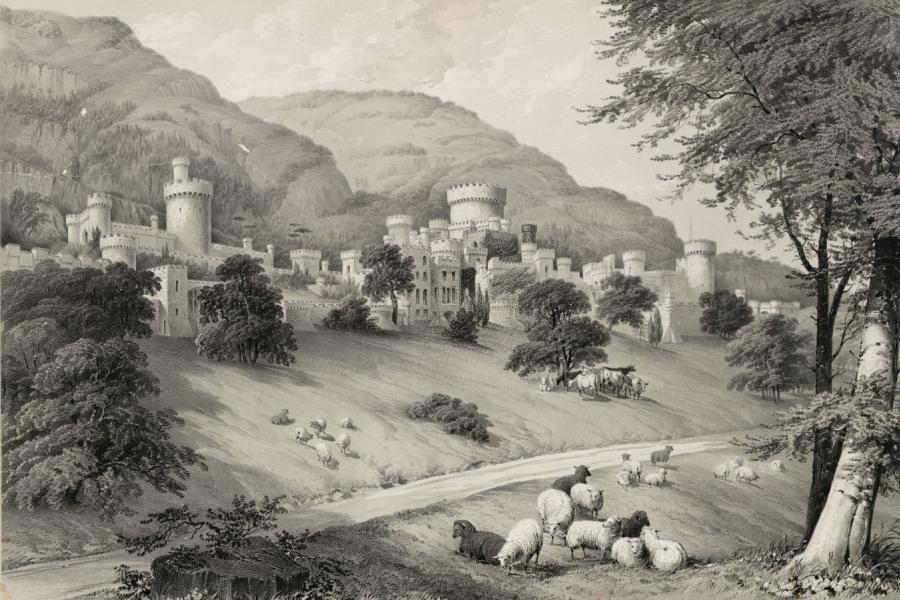 Historic illustration of Gwrych Castle
