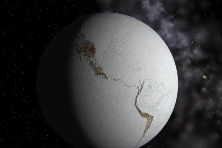 fictional image of 'snowball Earth'