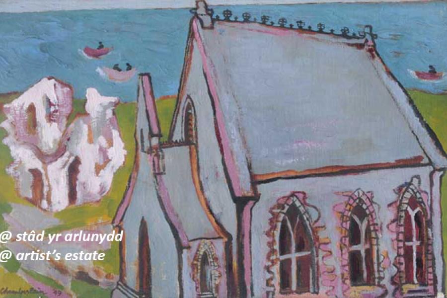 Chapel and Ruined Abbey, Bardsey 1949, Brenda Chamberlain 