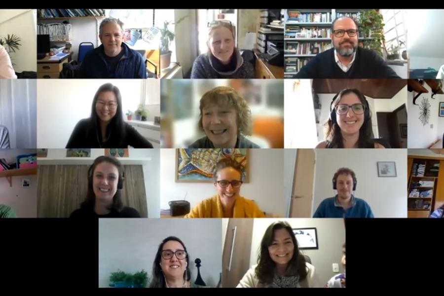 composite image of online meeting