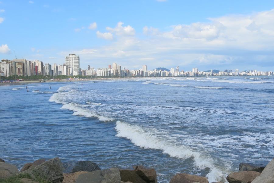 Beach with high-rise buildings in background