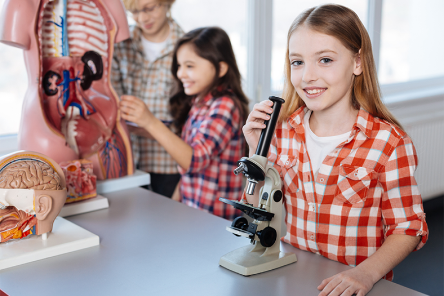 Children in a science classroom