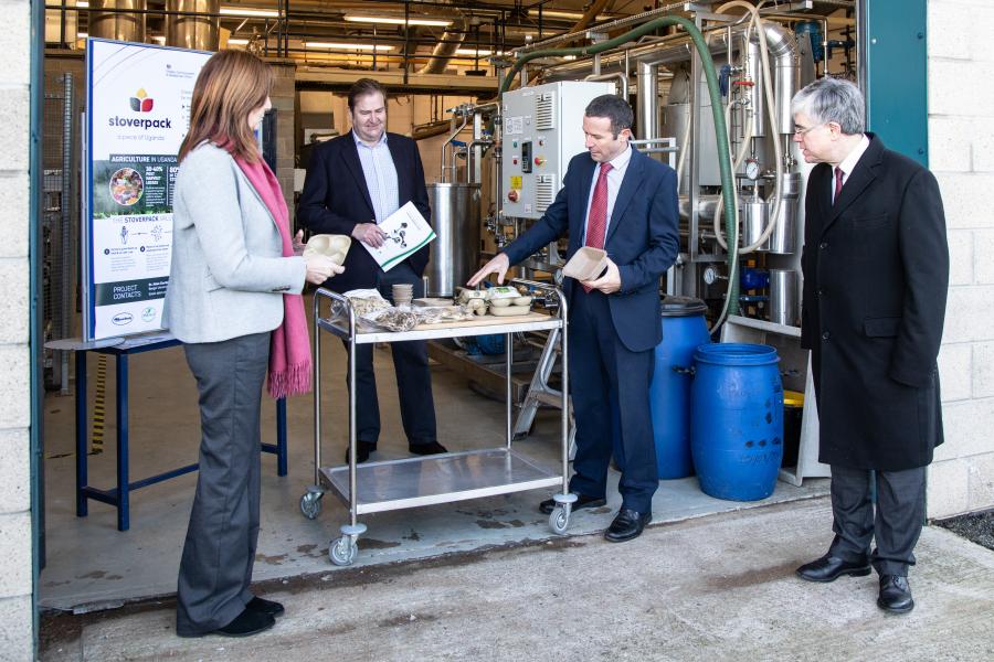 people showing biodegradable packaging