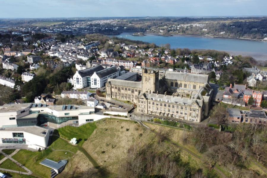 A view of Bangor taken above from a drone