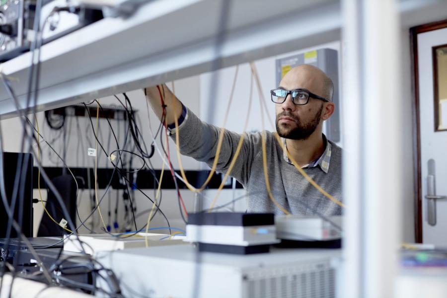 A researcher working at the DSP centre, Bangor University