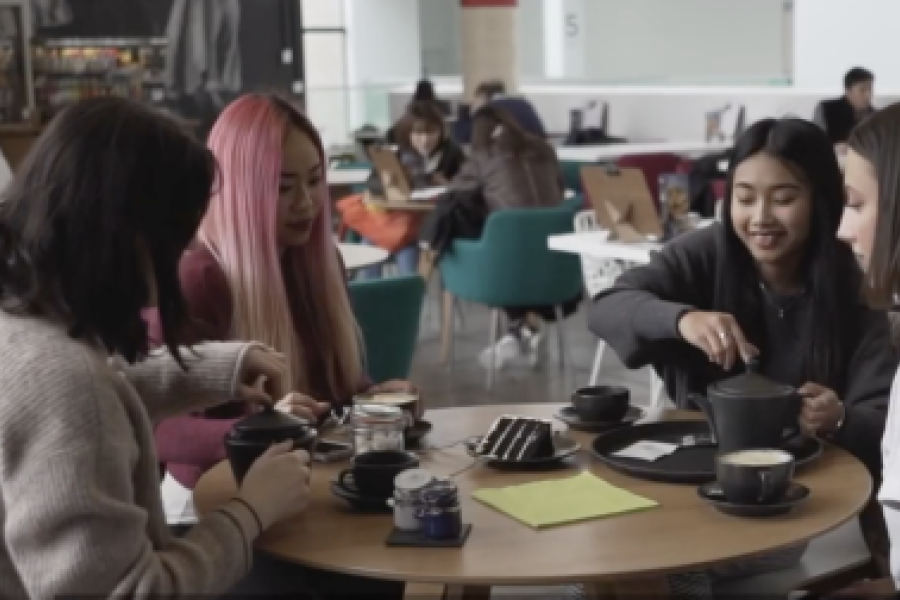 Students in Pontio cafe