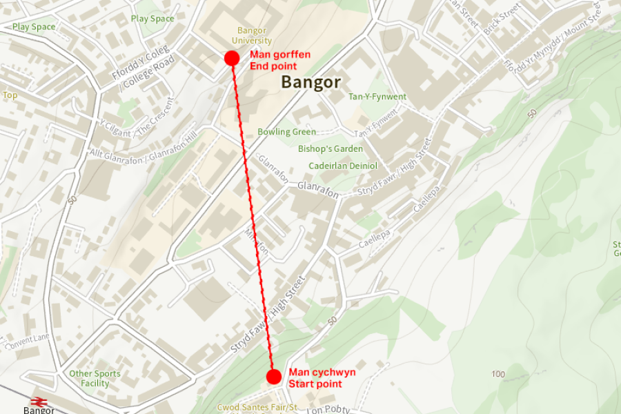 Map of proposed zip wire locations