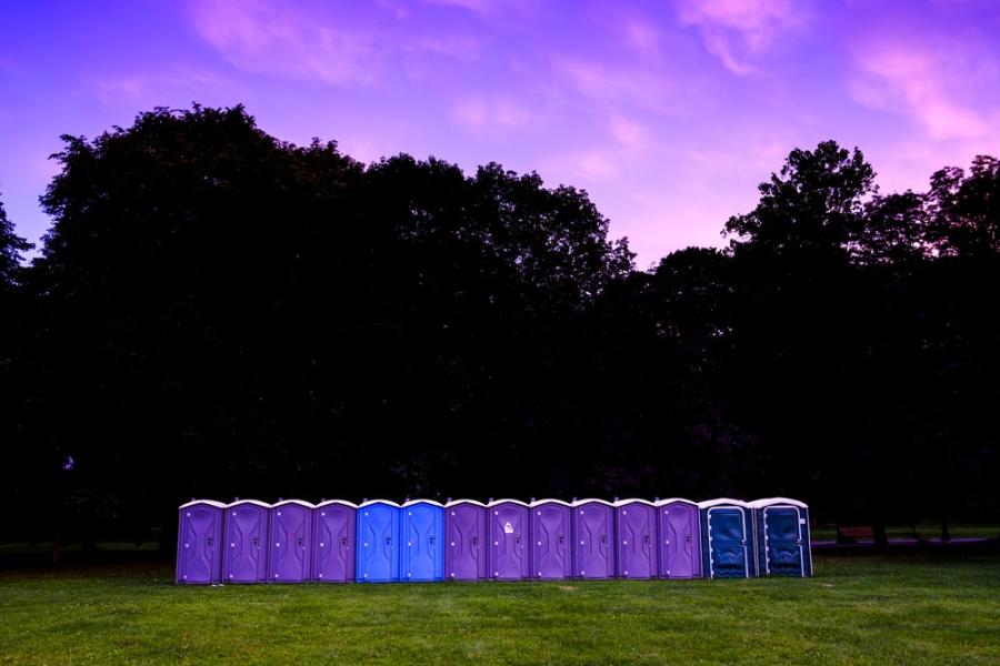 shot of portaloos