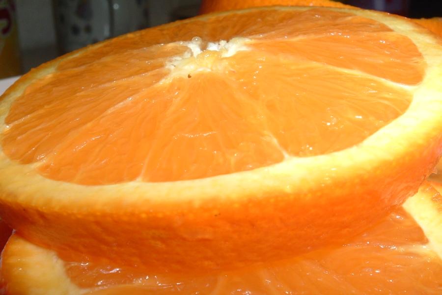Close up of a sliced orange 