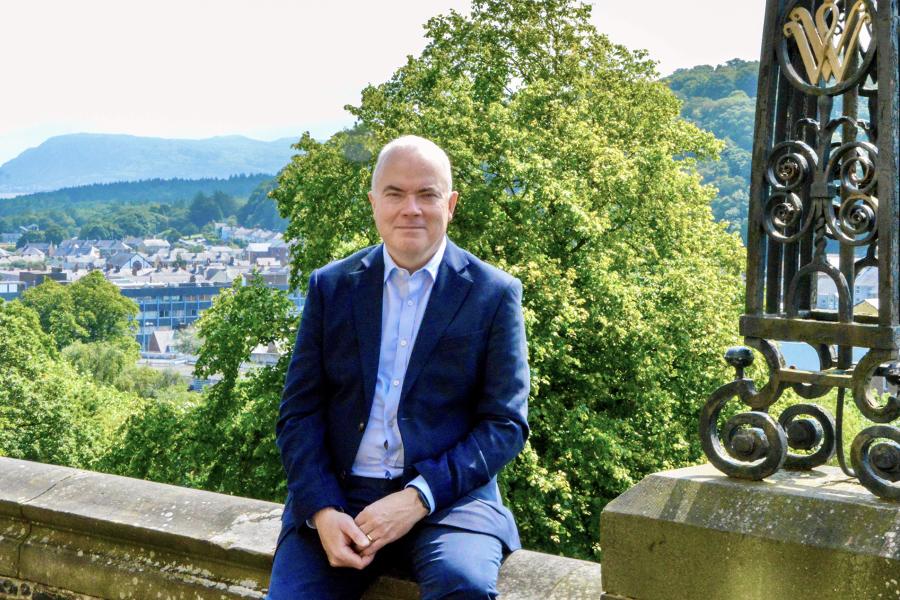 Professor Andrew Edwards on the terrace