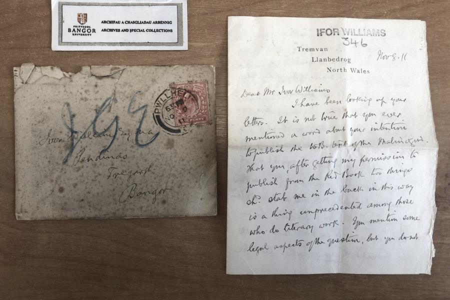 Letters to Sir Ifor Williams featured in Bangor University's Archives and Special Collections