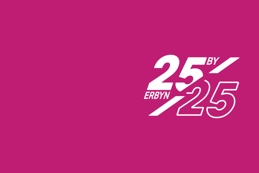 25 by 25 logo on pink background