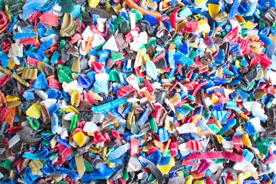 Pieces of colourful plastic