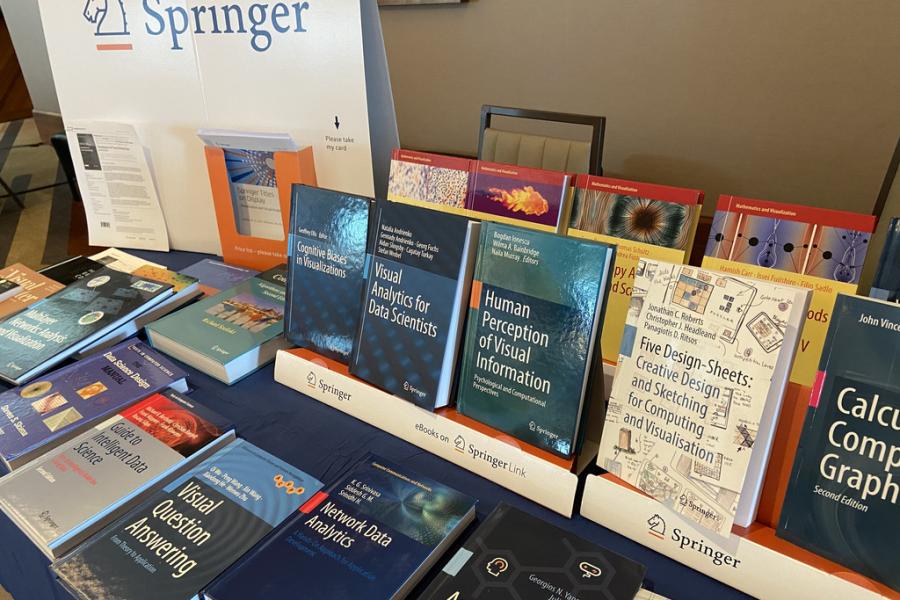 Springer stand with Roberts' and Panos' Five Design-Sheets book