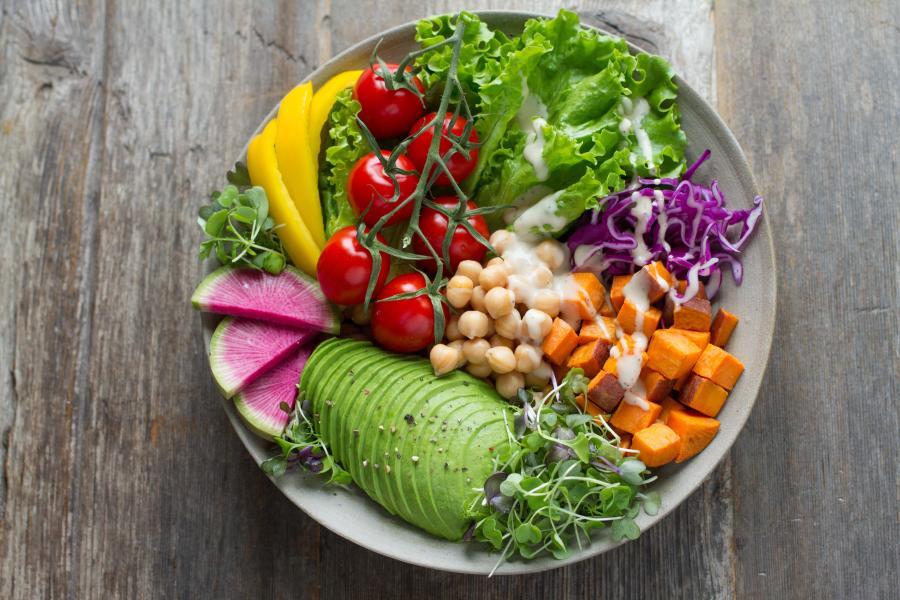 a plate full of colorful and vibrant vegetables