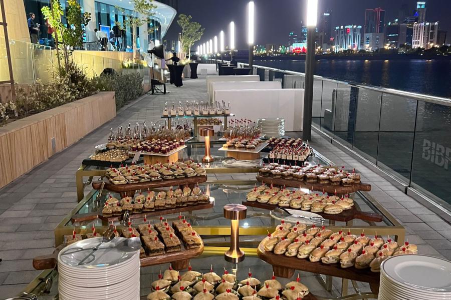 Photo of buffet served on the terrace during Bahrain reunion 2022